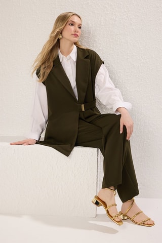Gilet long et pantalon - Kaki