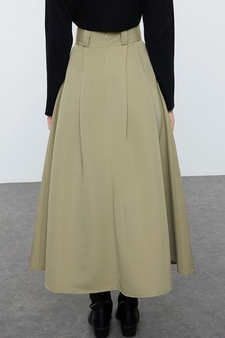 Jupe midi taille haute - Vert