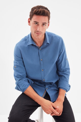 Chemise slim - Bleu