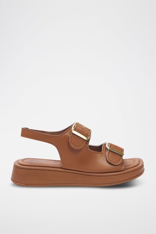 Sandalias de cuña - Marrón