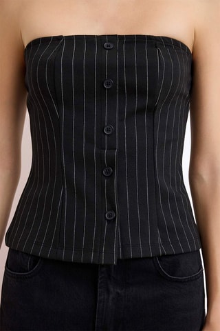 Top bustier - Blanco y negro