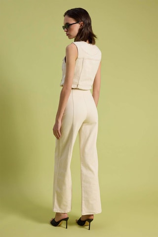 Jeans wide legs a vita alta - Bianco