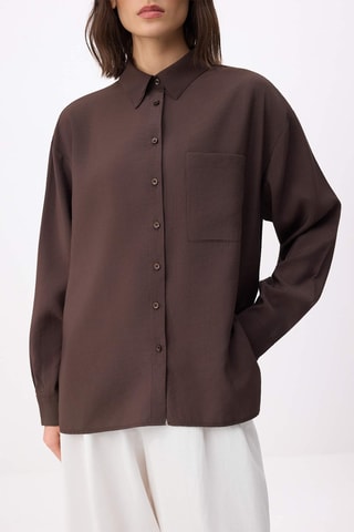Camicia taglio ampio - Marrone