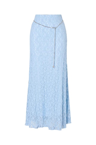 Jupe longue en dentelle - Bleu clair