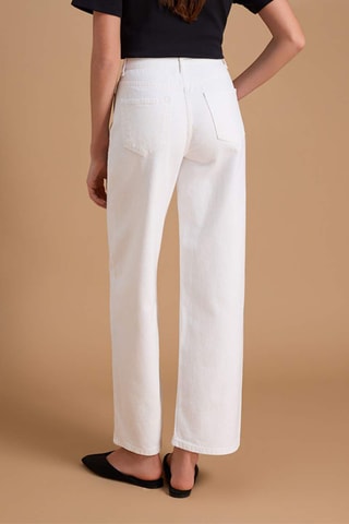 Jeans barrel a vita alta - Bianco