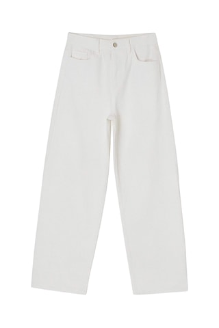 Jeans barrel a vita alta - Bianco
