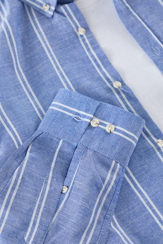 Chemise slim - Blanc et bleu