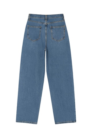 Jeans baggy a vita alta - Blu e grigio