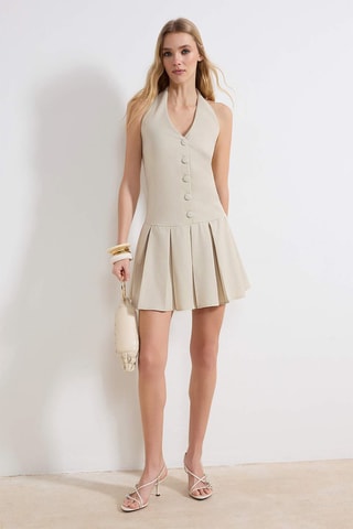 Robe plissée - Beige