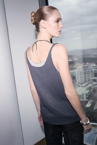 Top efecto doble prenda - Antracita