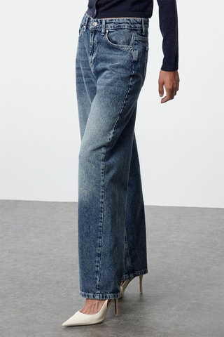 Jean taille haute - Bleu
