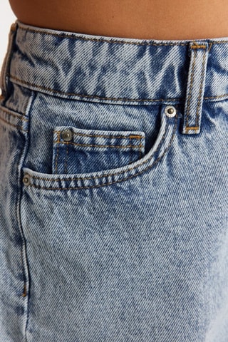 Short en jean taille haute - Bleu
