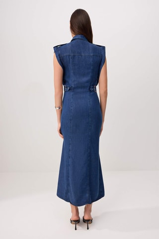 Vestido camisero vaquero - Azul oscuro