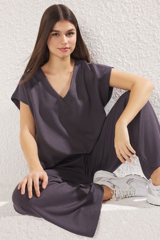 Top et pantalon taille haute - Gris