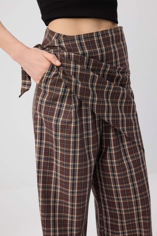 Pantalon wide legs - Marron