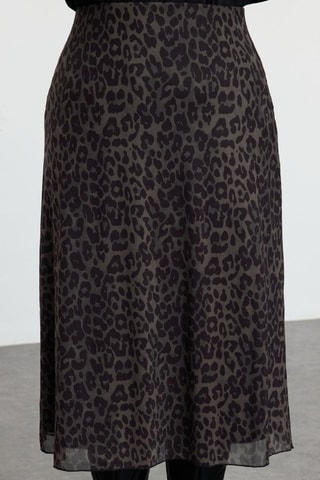 Jupe midi taille haute - Noir et vert