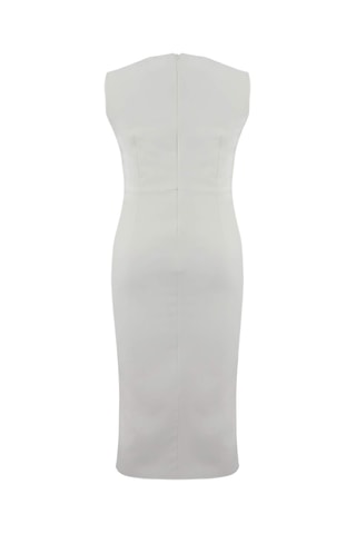 Vestido midi sin mangas - Blanco