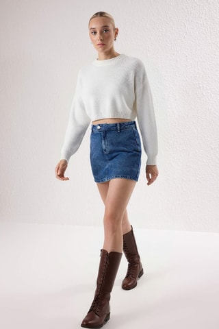 Minijupe en jean - Bleu