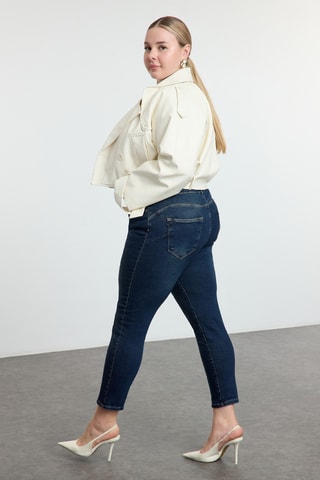Jeans a vita alta skinny - Blu scuro