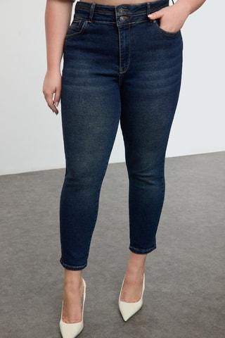 Jeans a vita alta skinny - Blu scuro