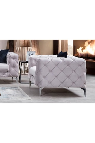Fauteuil Como - Gris - Toucher velours