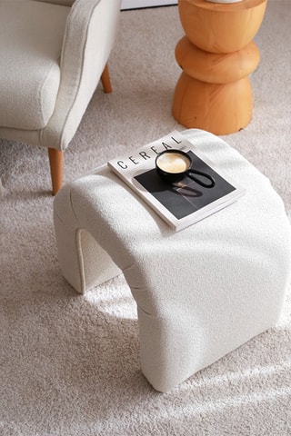 Pouf Nu Teddy - Crème - Toucher tissu bouclettes