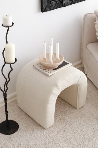 Pouf Nu Teddy - Crème - Toucher tissu bouclettes