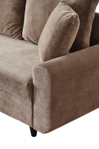 Canapé d'angle gauche - Marron - 3 places - En polyester