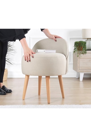 Pouf Corvile - Ecru - En tissu