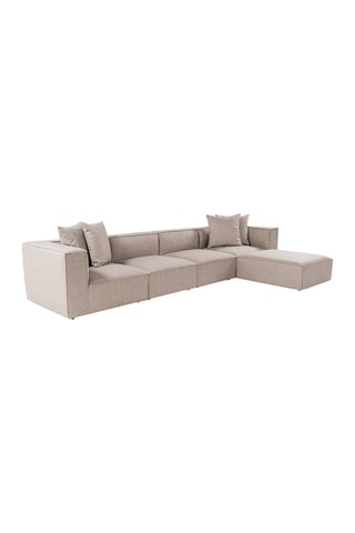 Canapé d'angle Sora -  Beige - En tissu
