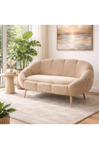 Canapé - Beige - 2 places - En polyester