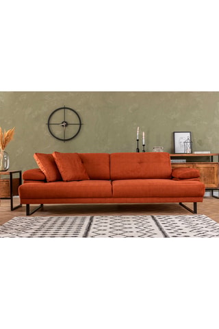 Canapé Mustang - Orange - 3 places - En tissu