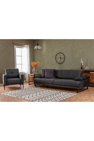 Canapé Mustang - Anthracite - 3 places - En tissu