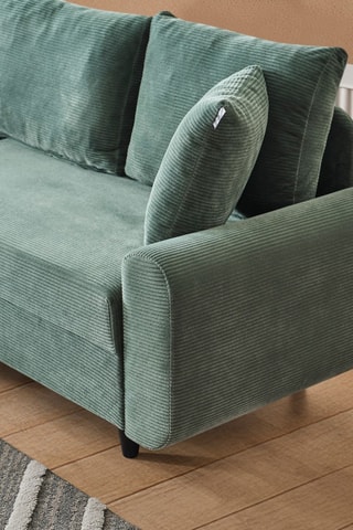 Canapé d'angle gauche - Vert - 3 places - En polyester