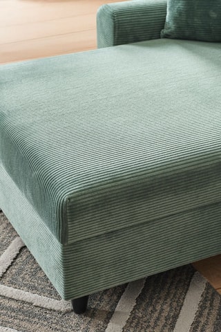 Canapé d'angle gauche - Vert - 3 places - En polyester