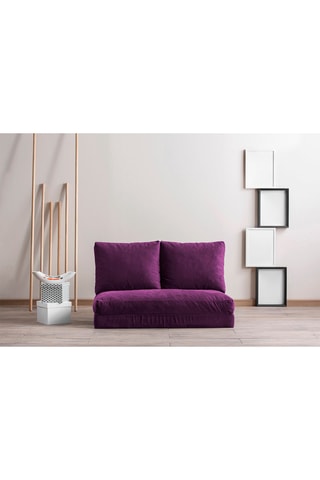 Canapé convertible Taida - Violet - 2 places - Revêtement en tissu