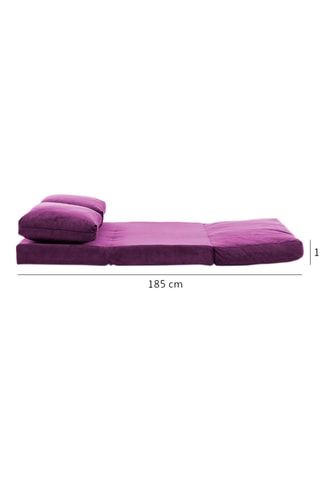 Canapé convertible Taida - Violet - 2 places - Revêtement en tissu
