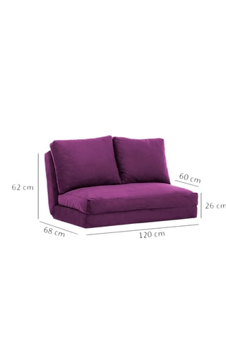 Canapé convertible Taida - Violet - 2 places - Revêtement en tissu