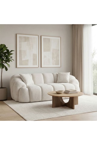 Canapé - Beige - 2 places - En tissu texturé