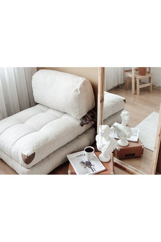 Fauteuil convertible en hêtre Fold Teddy -  Crème - Revêtement polyester