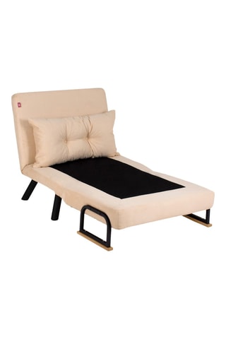 Fauteuil convertible Sando - Crème - Revêtement polyester