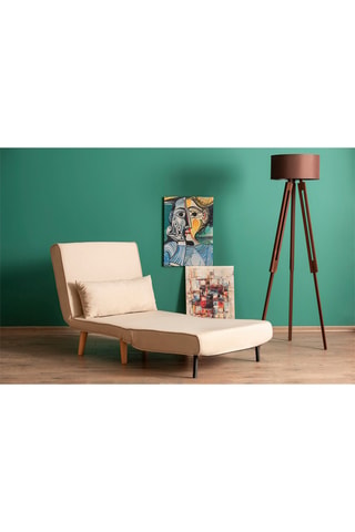 Fauteuil convertible Folde - Crème - En tissu