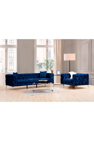 Canapé Como - Bleu marine - 3 places - En tissu