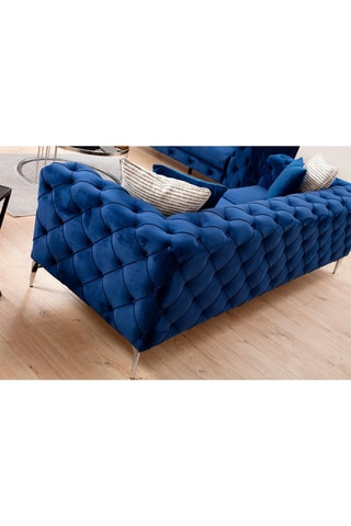 Canapé Como - Bleu marine - 3 places - En tissu