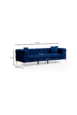 Canapé Como - Bleu marine - 3 places - En tissu