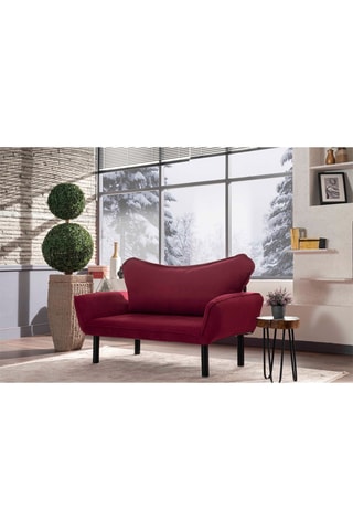 Canapé convertible - Framboise - 2 places - En tissu