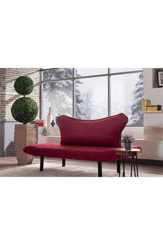 Canapé convertible - Framboise - 2 places - En tissu