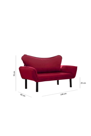 Canapé convertible - Framboise - 2 places - En tissu