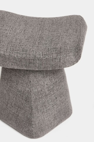 Tabouret en hêtre - Gris - Tissu structuré