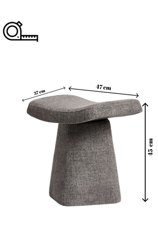Tabouret en hêtre - Gris - Tissu structuré